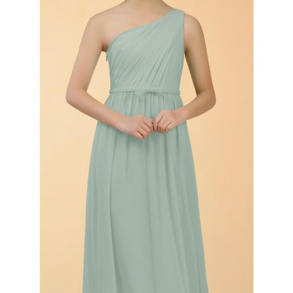 AW BRIDAL SZ 16Y youth sage green Hannah formal bridesmaid maxi dress NEW157